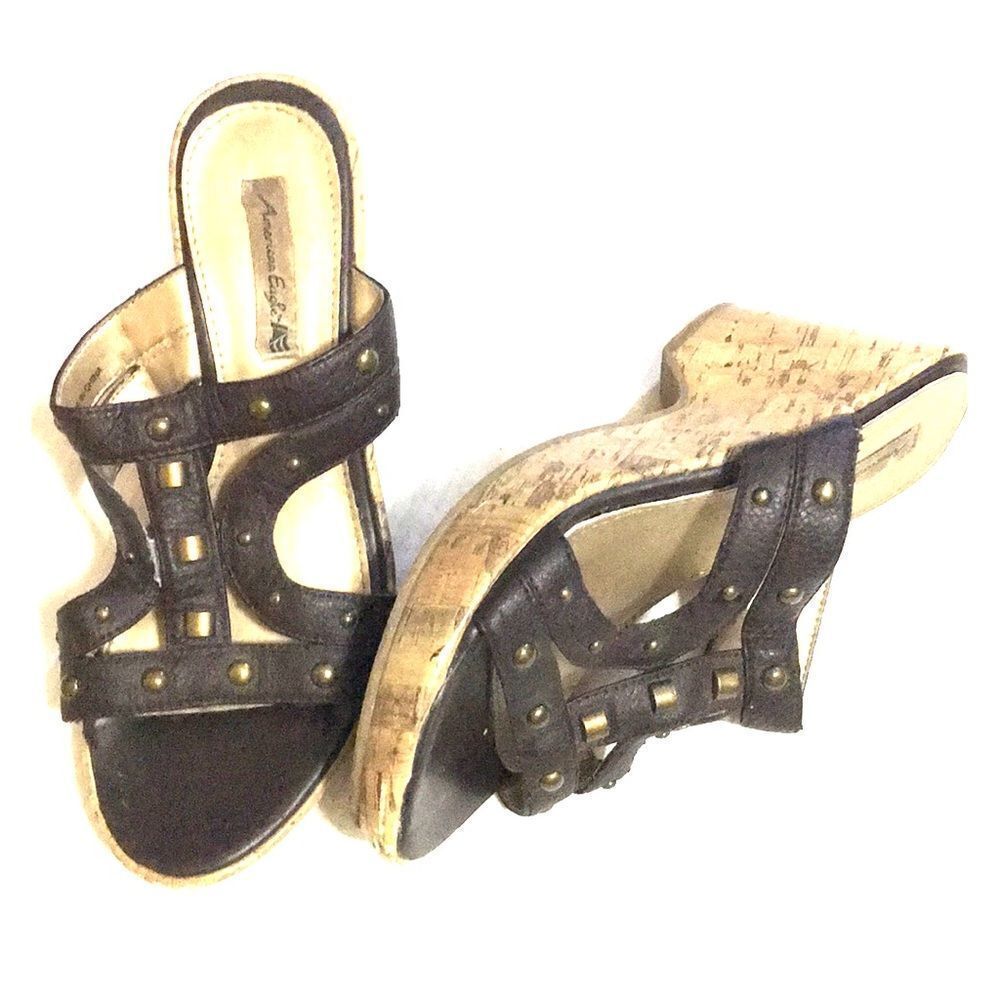 Vintage American Eagle Wedge Sandals size 7